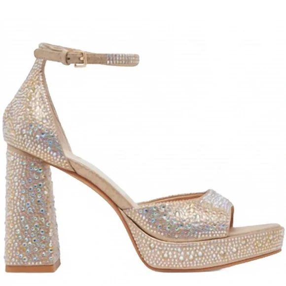 Dolce Vita Women’s Gold Crystal Pandro Heels Size 10 New in box - Picture 2 of 5